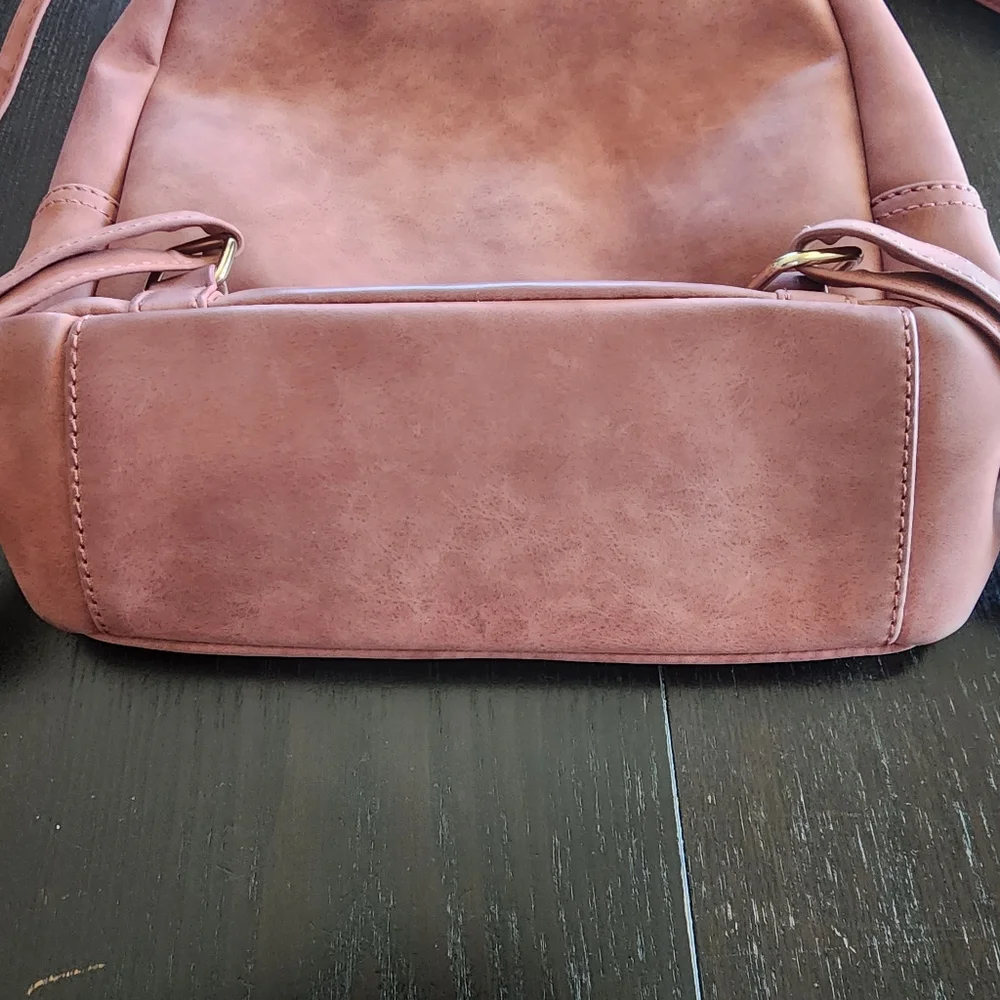 Beautiful Faux Leather Backpack Handbag Purse Purple Chic Boho Perfect Size